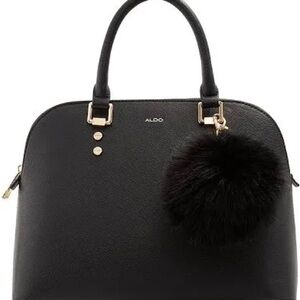 Aldo Black Satchel with Gold-Tone Hardware